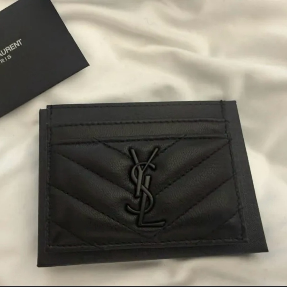 Saint Laurent Black Quilted YSL Card Sleeve